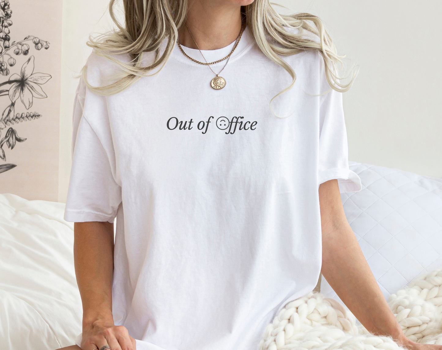 Out of Office sign T-shirt, retirement gift, Gifts for Millennials boss, Secret Santa office gift| White